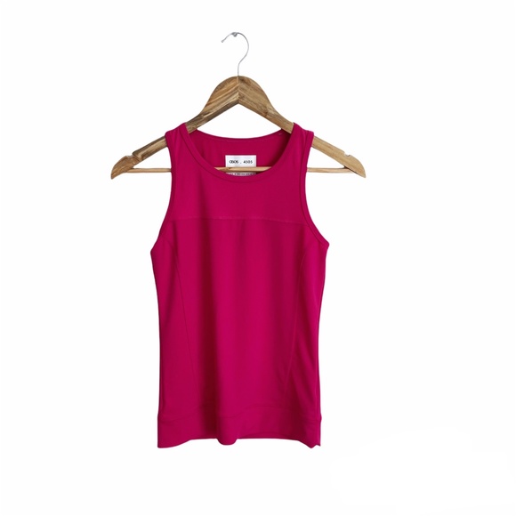 ASOS 4505 Raspberry Pink Active Sport Yoga Stretchy Tank Top 4 - Picture 1 of 9